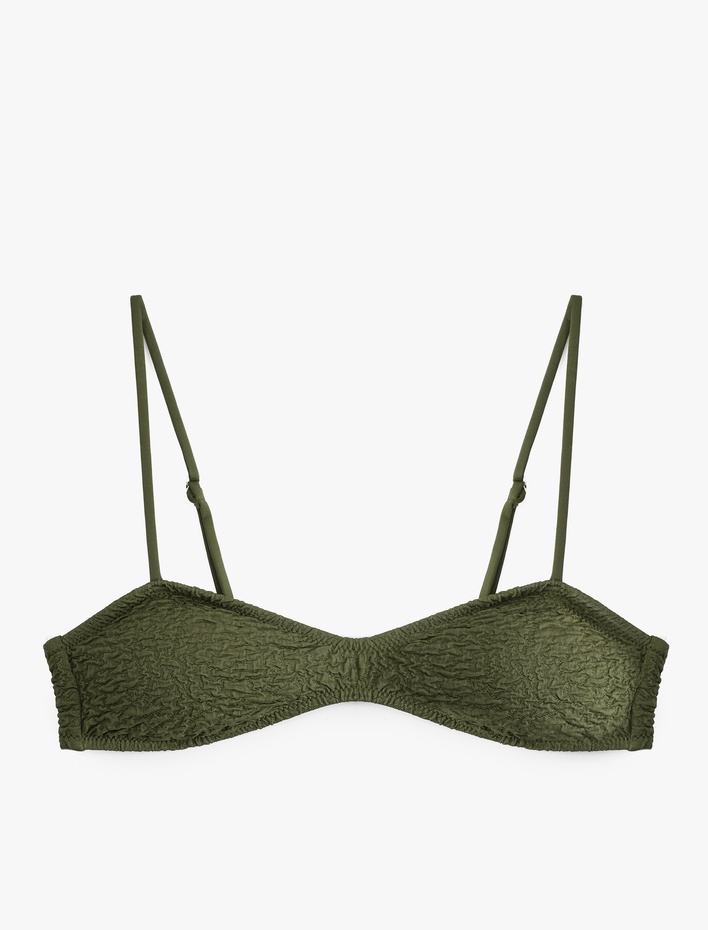  Dokulu Straplez Bikini Üstü