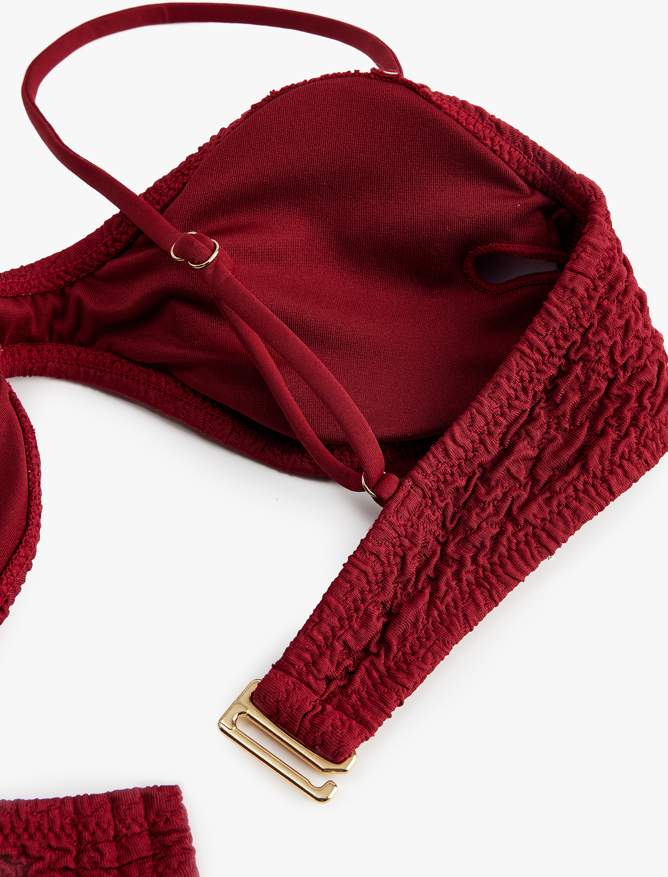   Dokulu Straplez Bikini Üstü