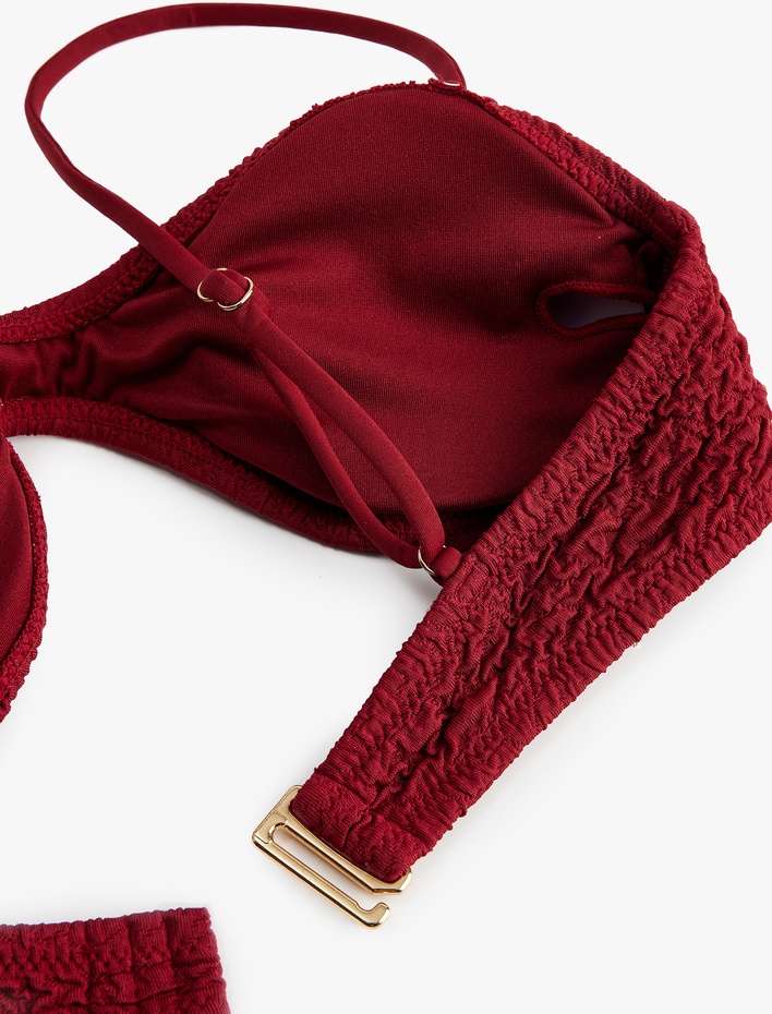  Dokulu Straplez Bikini Üstü