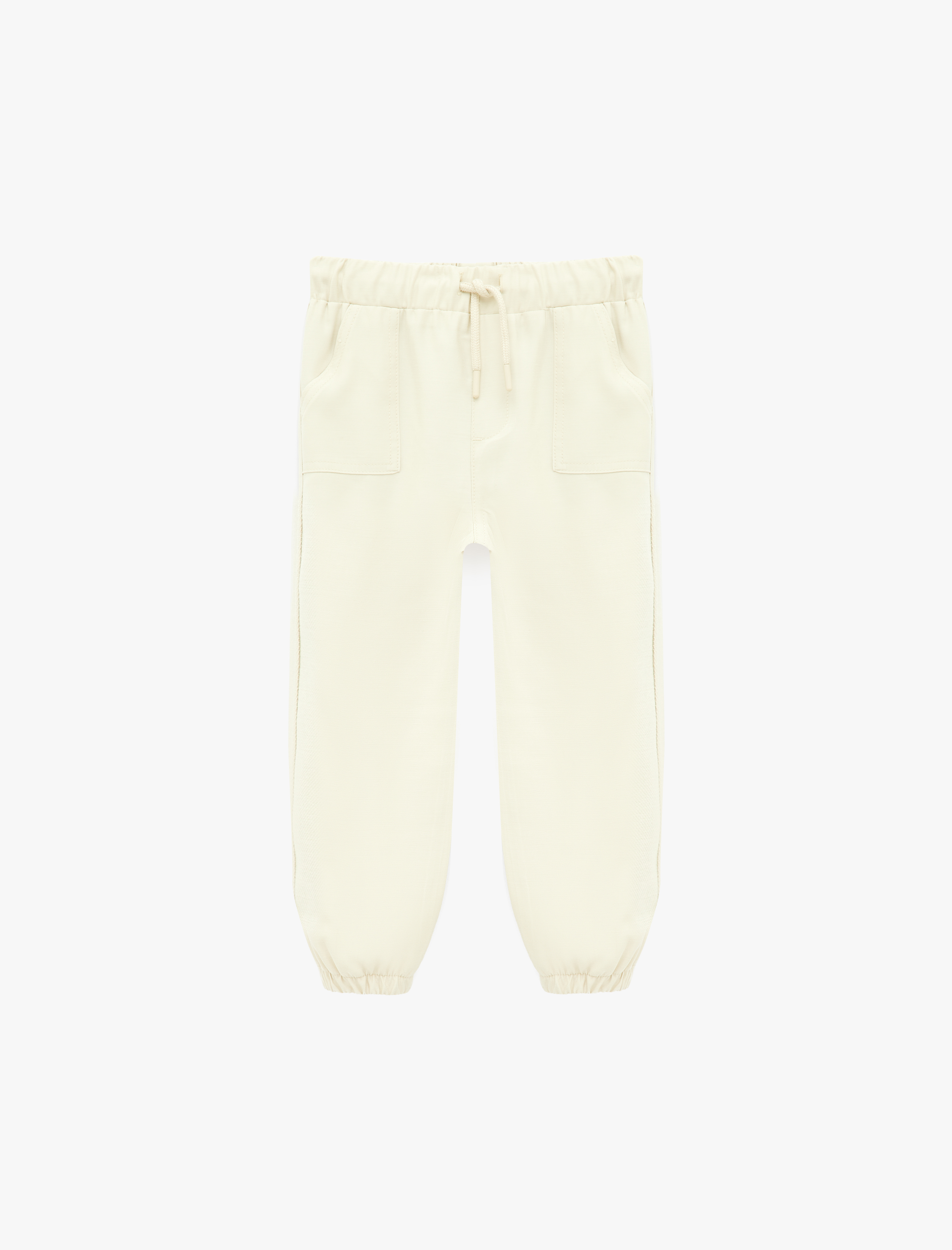  Erkek Bebek Cep Detaylı Beli Bağcıklı Jogger Pantolon