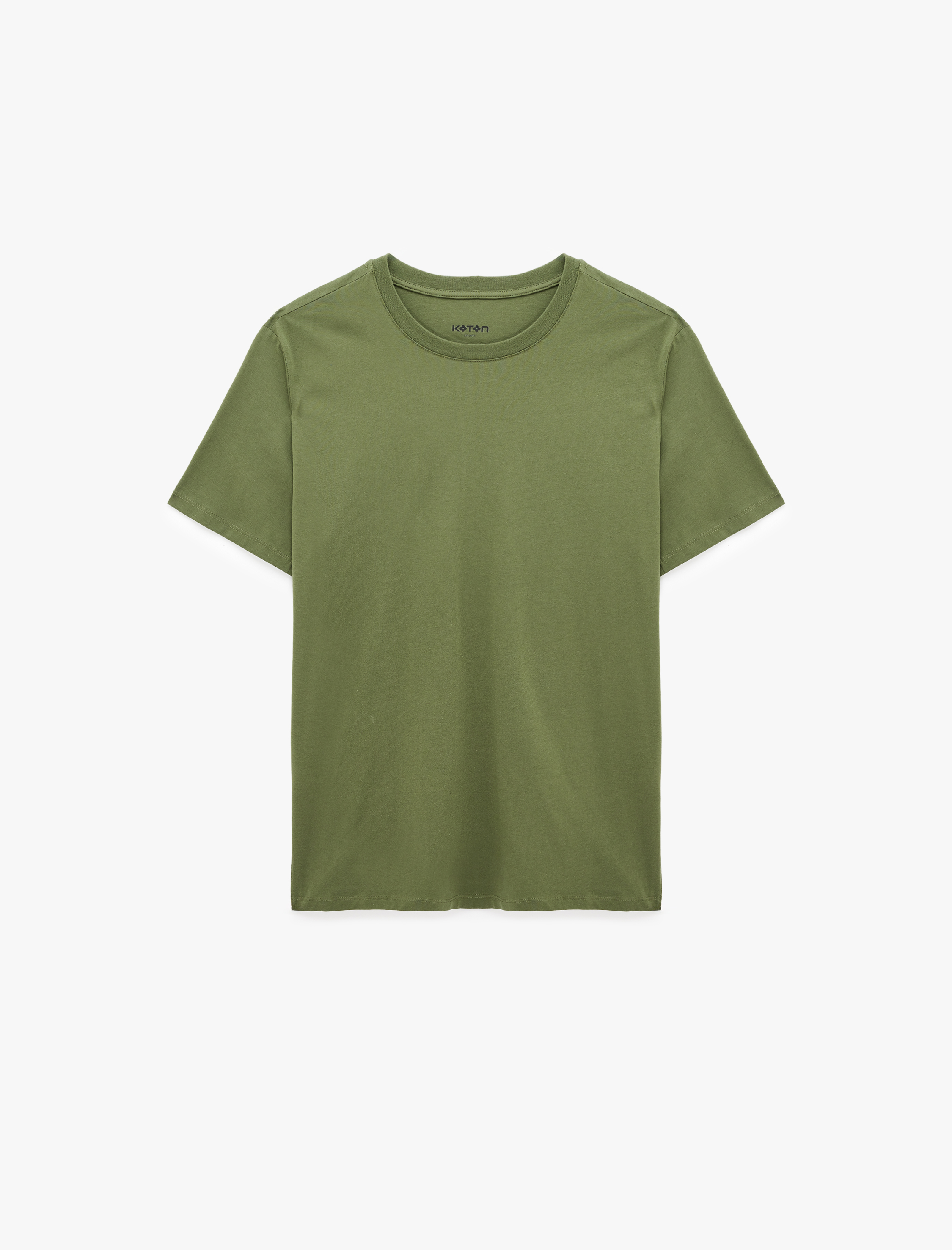   Regular Fit Kısa Kollu Pamuklu Bisiklet Yaka Basic Spor Tişört