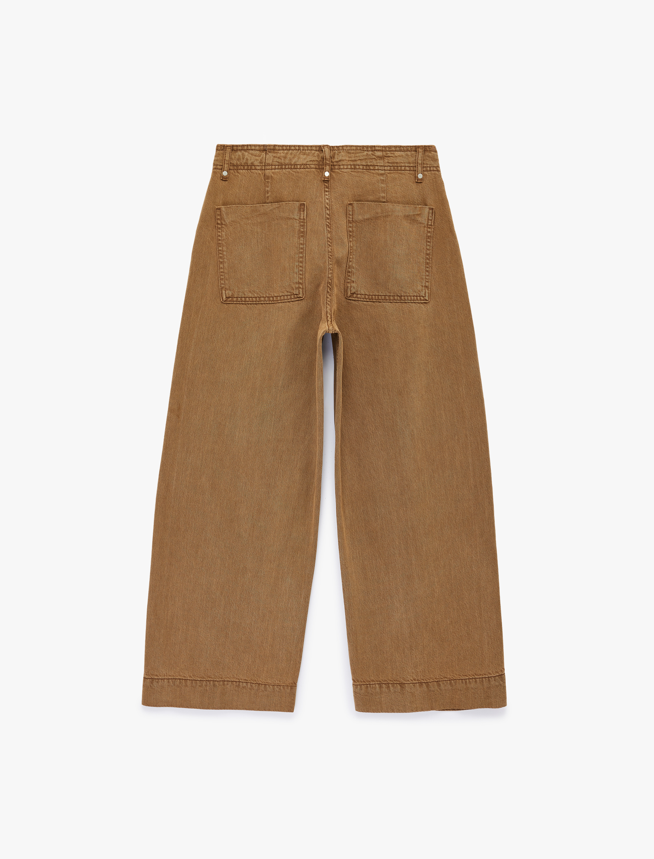   Normal Bel Cep Detaylı Nervürlü Kısa Geniş Paça Pantolon - Culotte Jeans