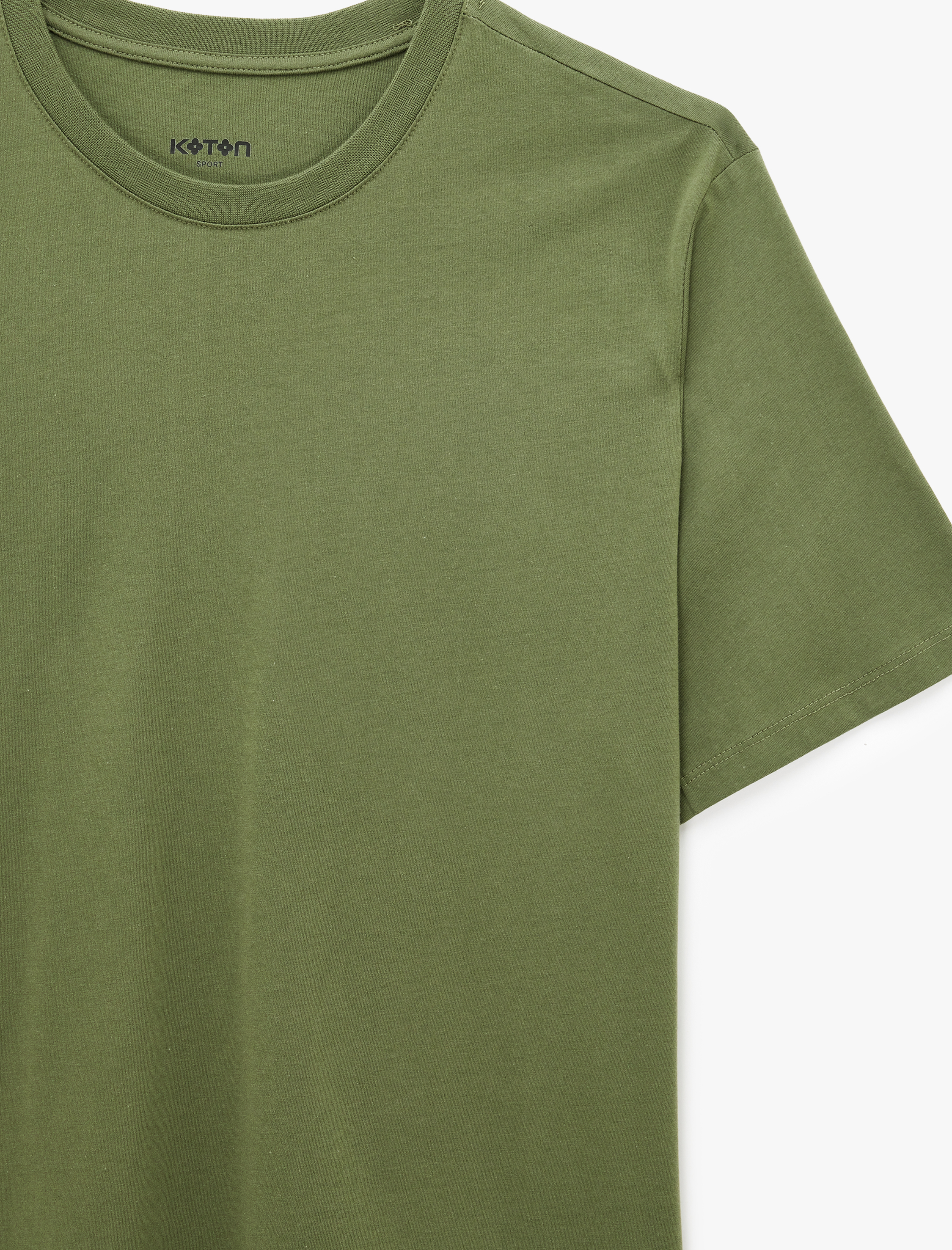   Regular Fit Kısa Kollu Pamuklu Bisiklet Yaka Basic Spor Tişört