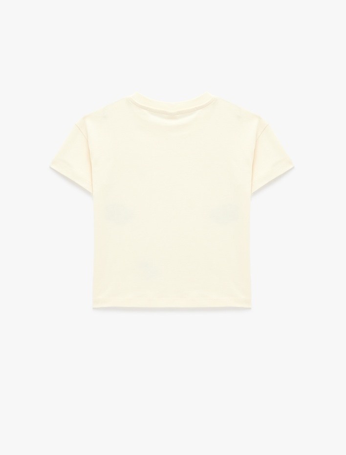 Erkek Bebek Baskılı Kısa Kollu Bisiklet Yaka Pamuklu Tişört