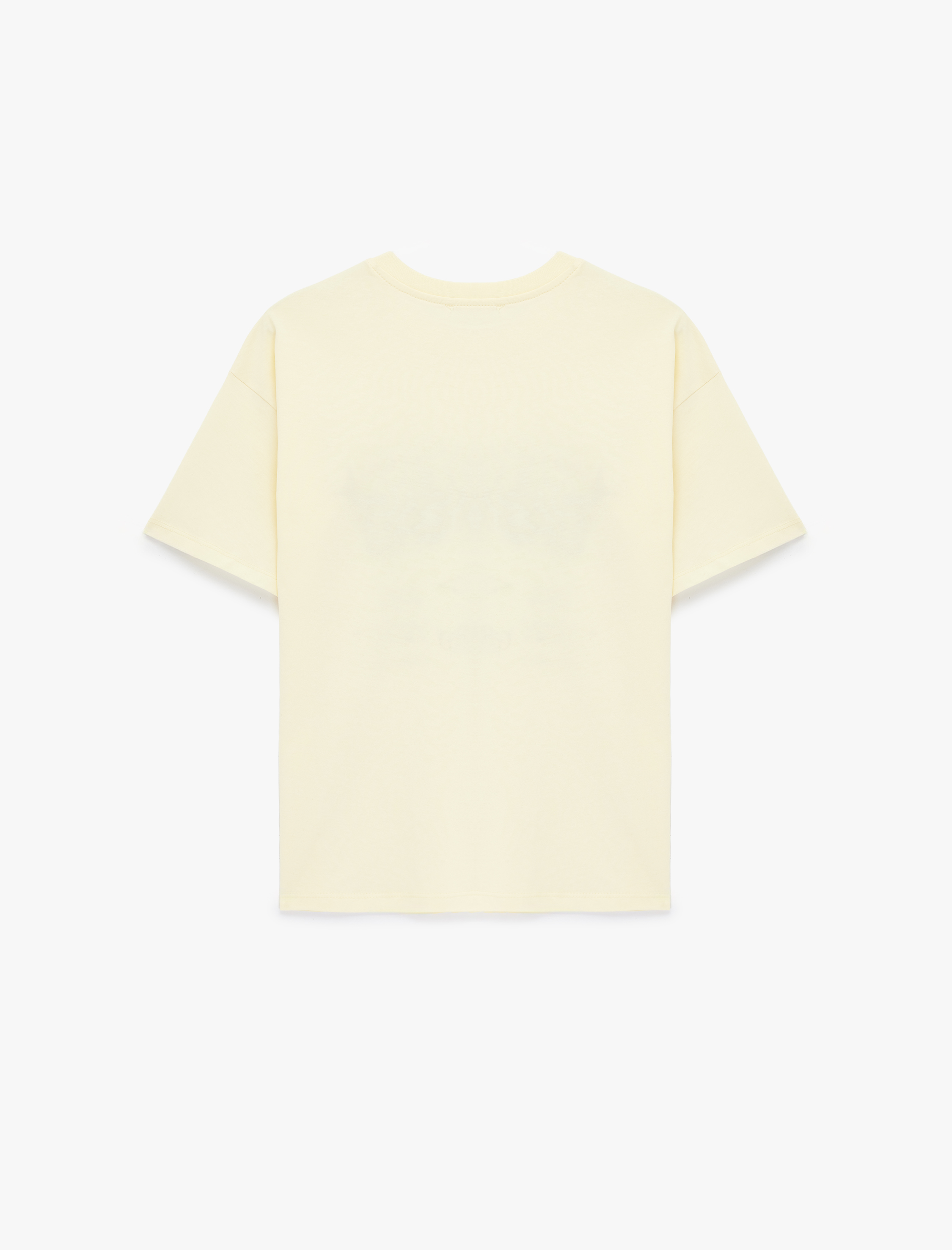   Bisiklet Yaka Kısa Kollu Pamuklu Kiraz Baskılı Tişört