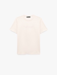 Regular Fit Kısa Kollu Bisiklet Yaka Baskılı Tişört