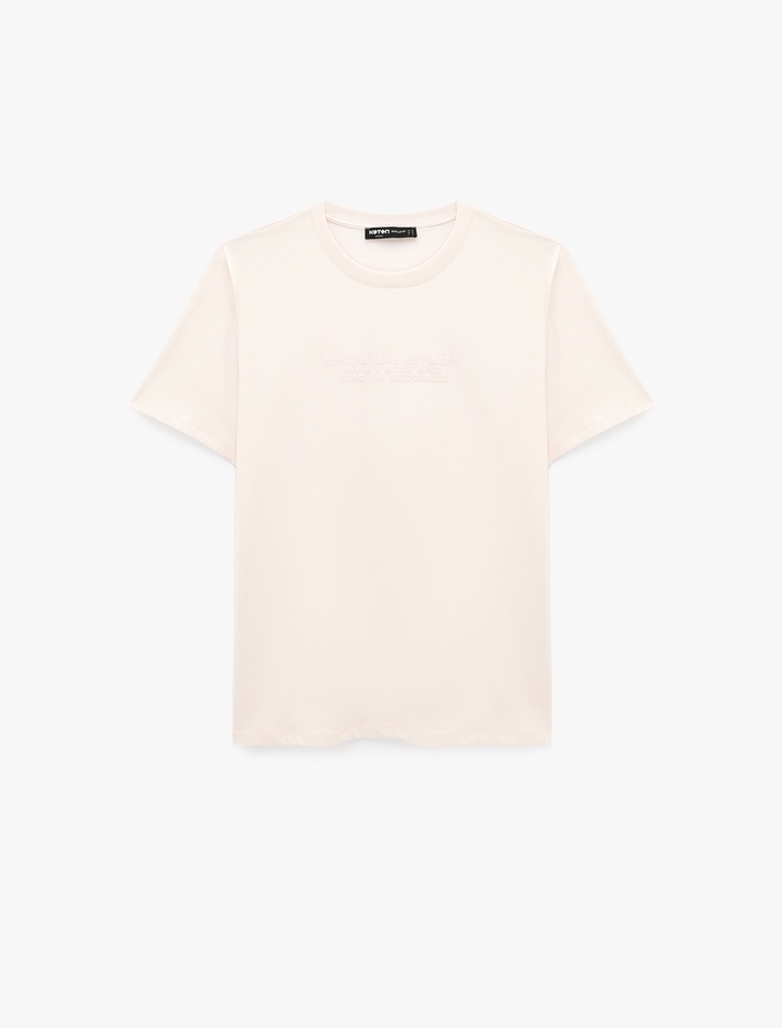  Regular Fit Kısa Kollu Bisiklet Yaka Baskılı Tişört