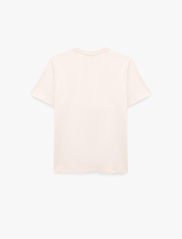  Regular Fit Kısa Kollu Bisiklet Yaka Baskılı Tişört