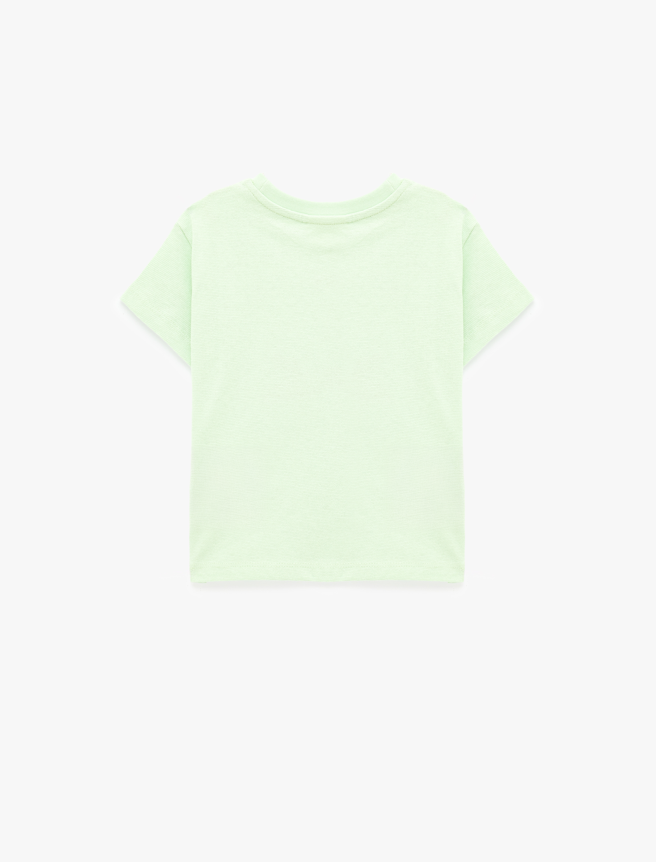  Erkek Bebek Pamuklu Kısa Kollu Bisiklet Yaka Nakışlı Tişört