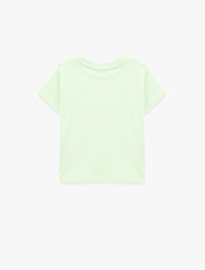 Erkek Bebek Pamuklu Kısa Kollu Bisiklet Yaka Nakışlı Tişört