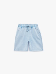 Pamuklu Cep Detaylı Yıkamalı Basic Şort