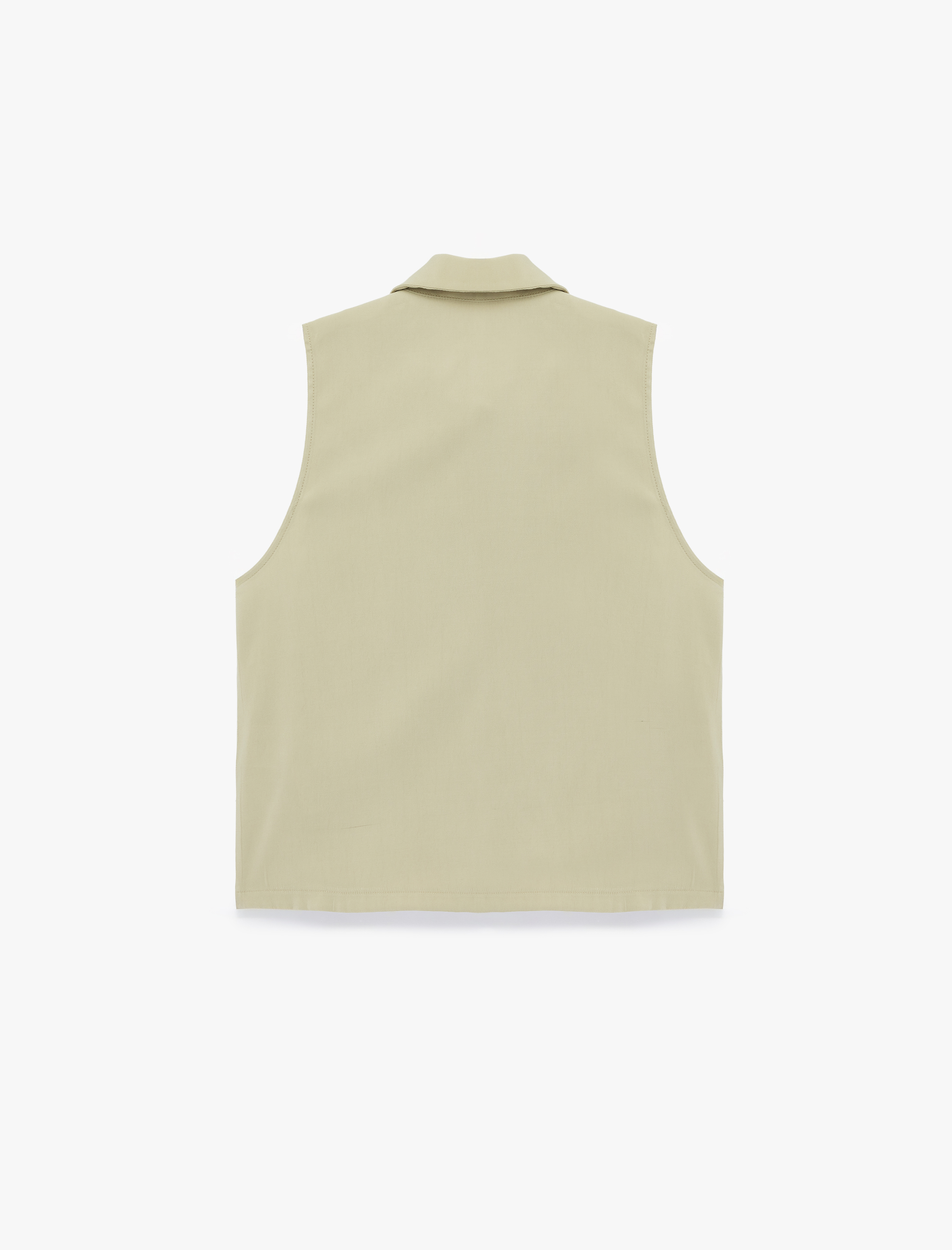   Viskon Kupro Kumaş Regular Fit Aplike Detaylı Kolsuz Gömlek