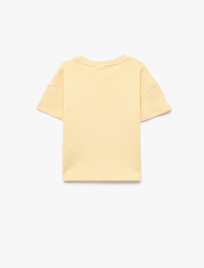 Erkek Bebek Kısa Kollu Bisiklet Yaka Nakışlı Pamuklu Oversize Tişört