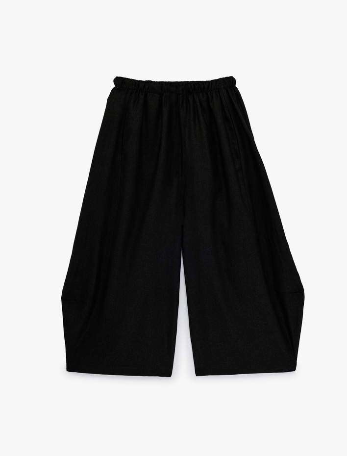  Beli Lastikli Loose Fit Cepli  Keten Balon Pantolon