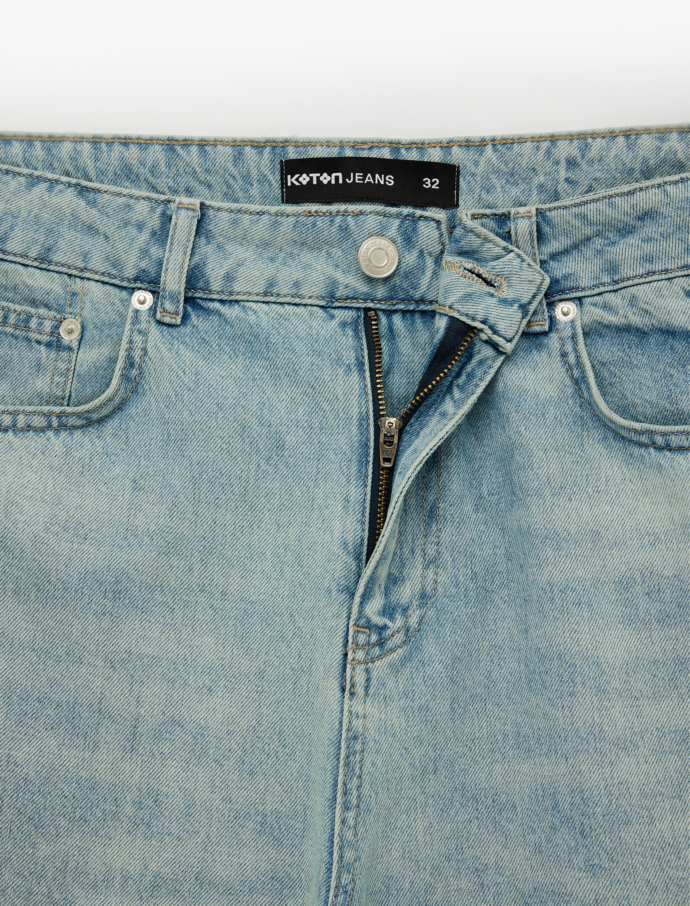   Normal Bel Pamuklu Pis Paça Straight Fit Bermuda Jean Şort