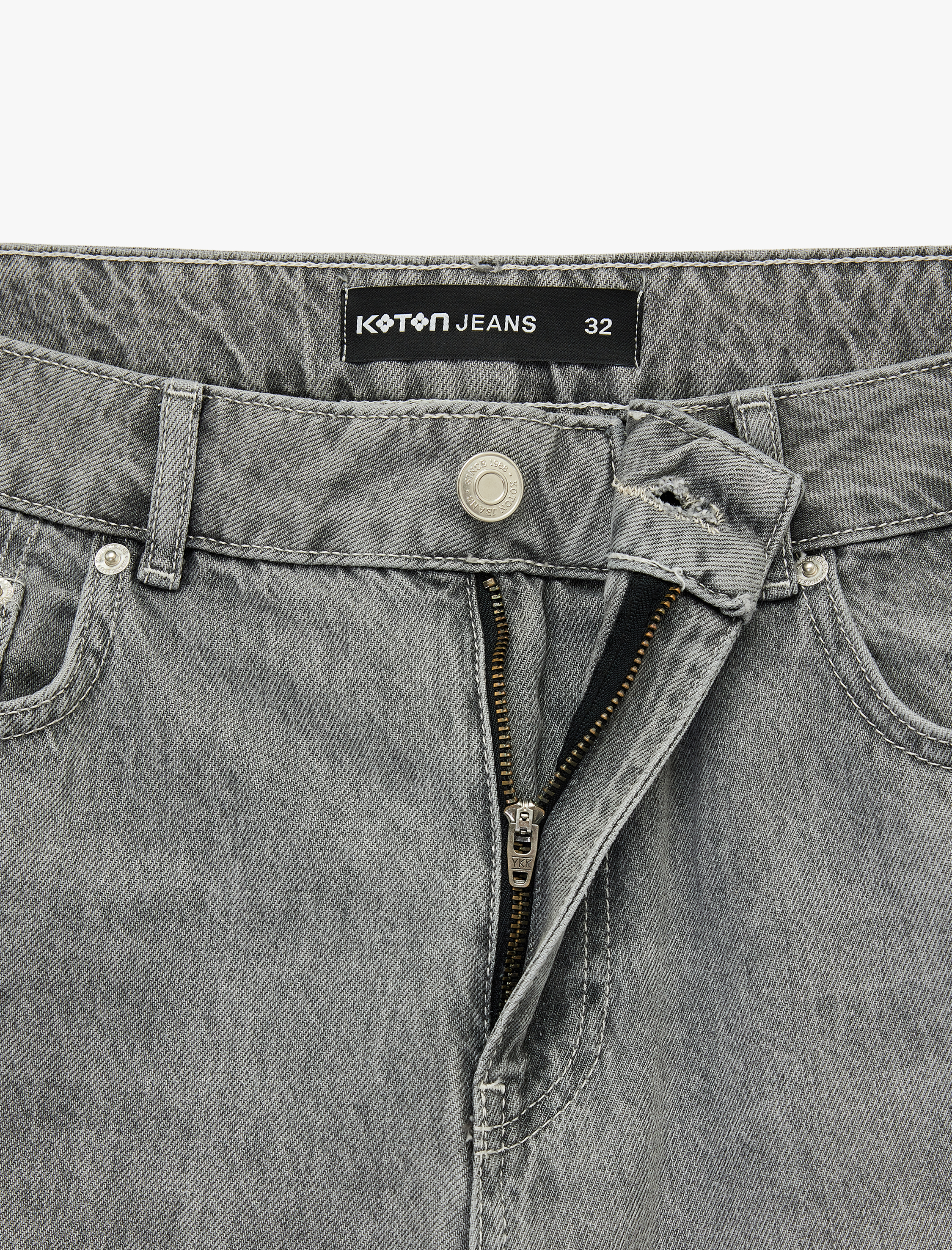   Normal Bel Pamuklu Pis Paça Straight Fit Bermuda Jean Şort