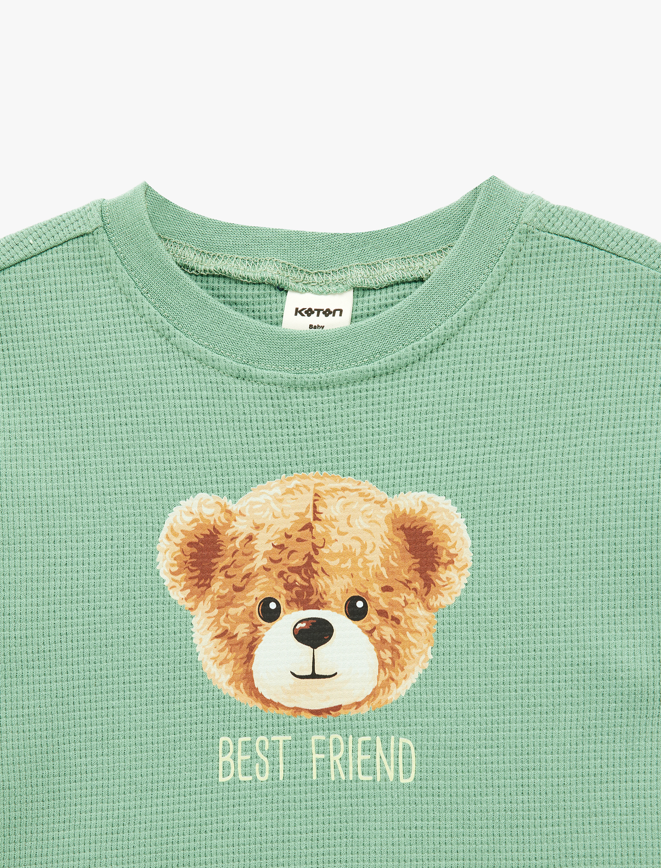  Erkek Bebek Pamuklu Bisiklet Yaka Kısa Kollu Baskılı Overize Tişört