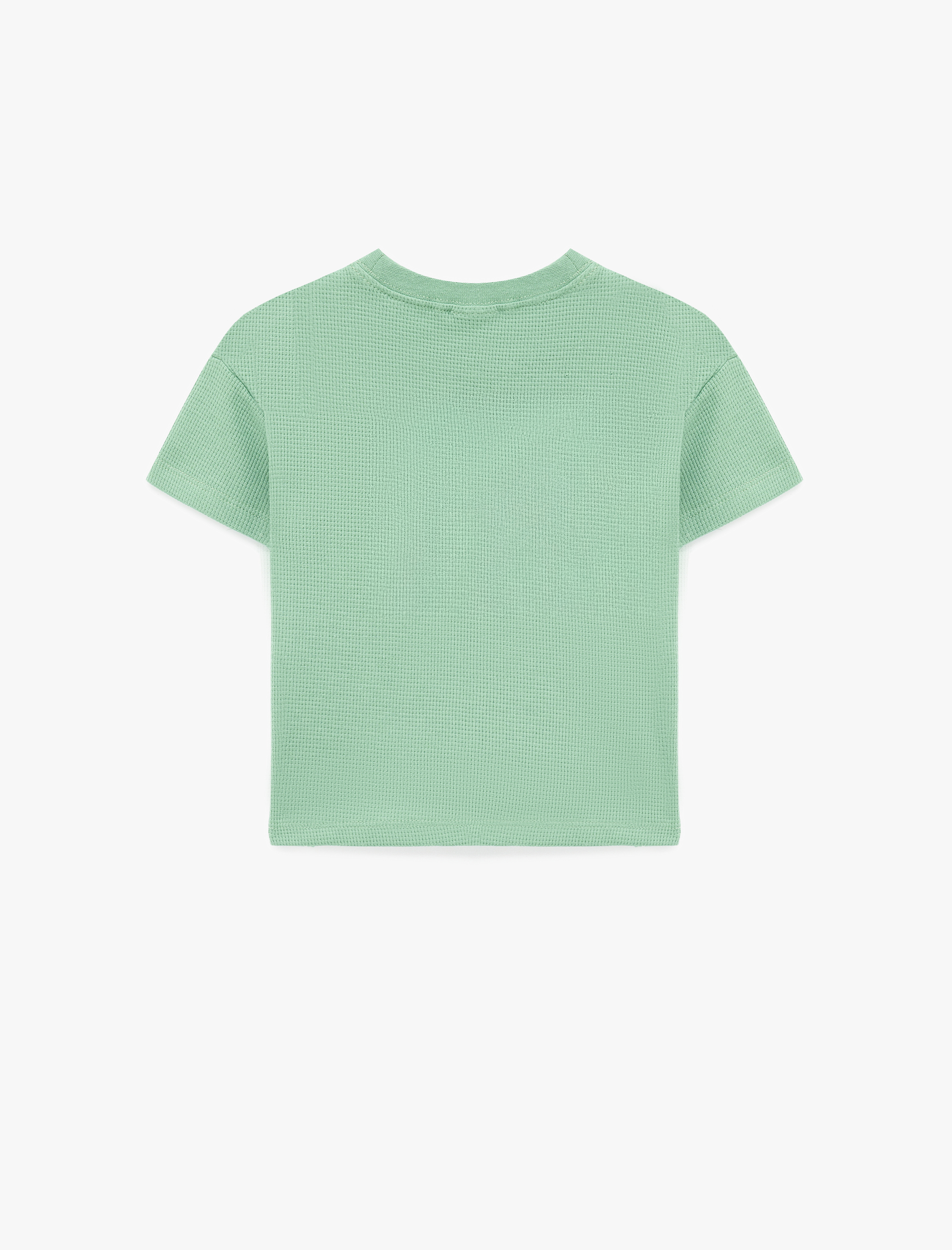  Erkek Bebek Pamuklu Bisiklet Yaka Kısa Kollu Baskılı Overize Tişört