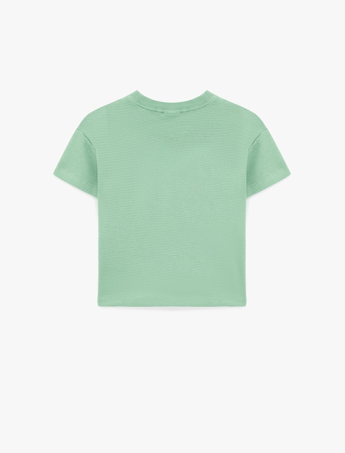 Erkek Bebek Pamuklu Bisiklet Yaka Kısa Kollu Baskılı Overize Tişört