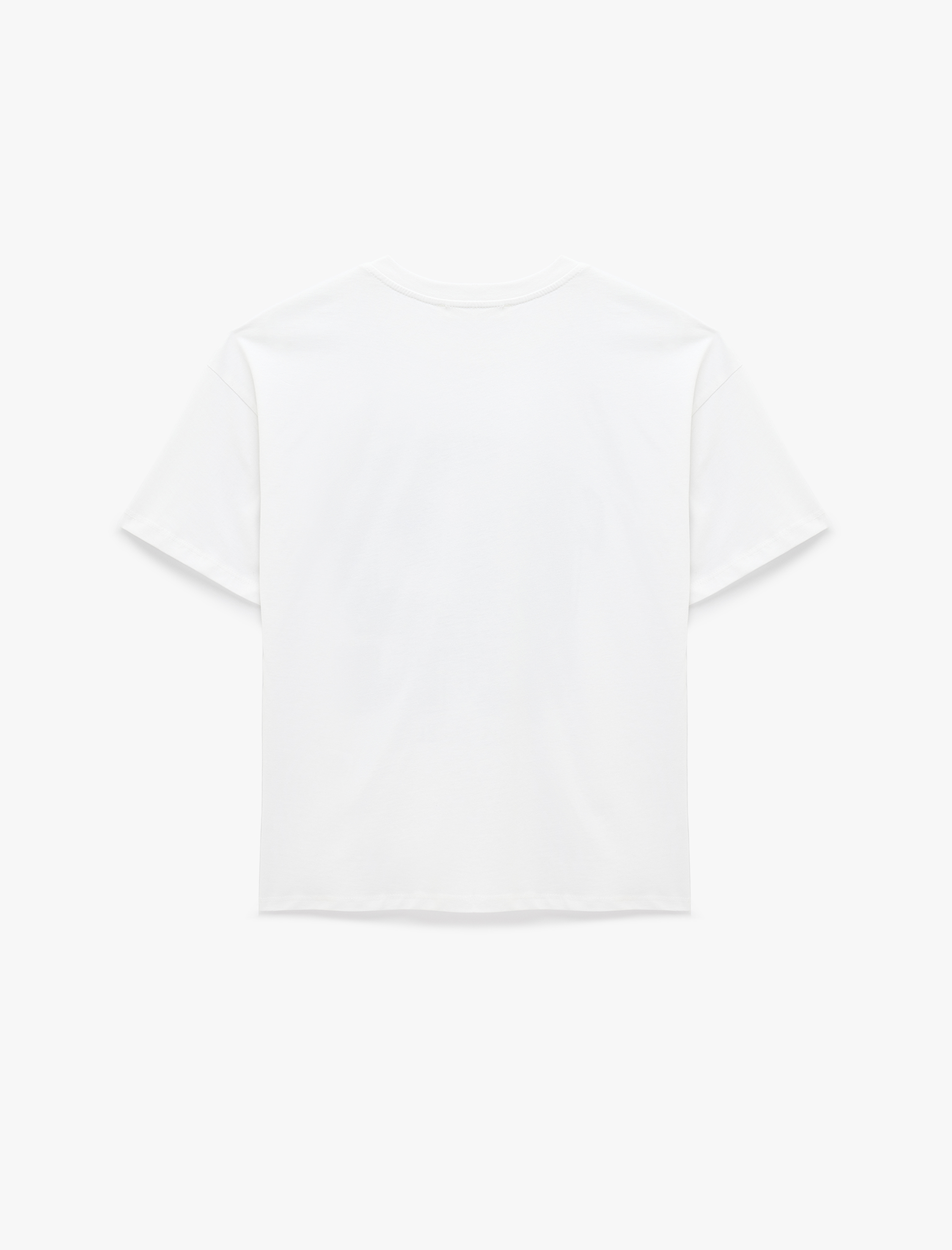   Pamuklu Baskılı Bisiklet Yaka Rahat Kalıp Kısa Kollu Tişört