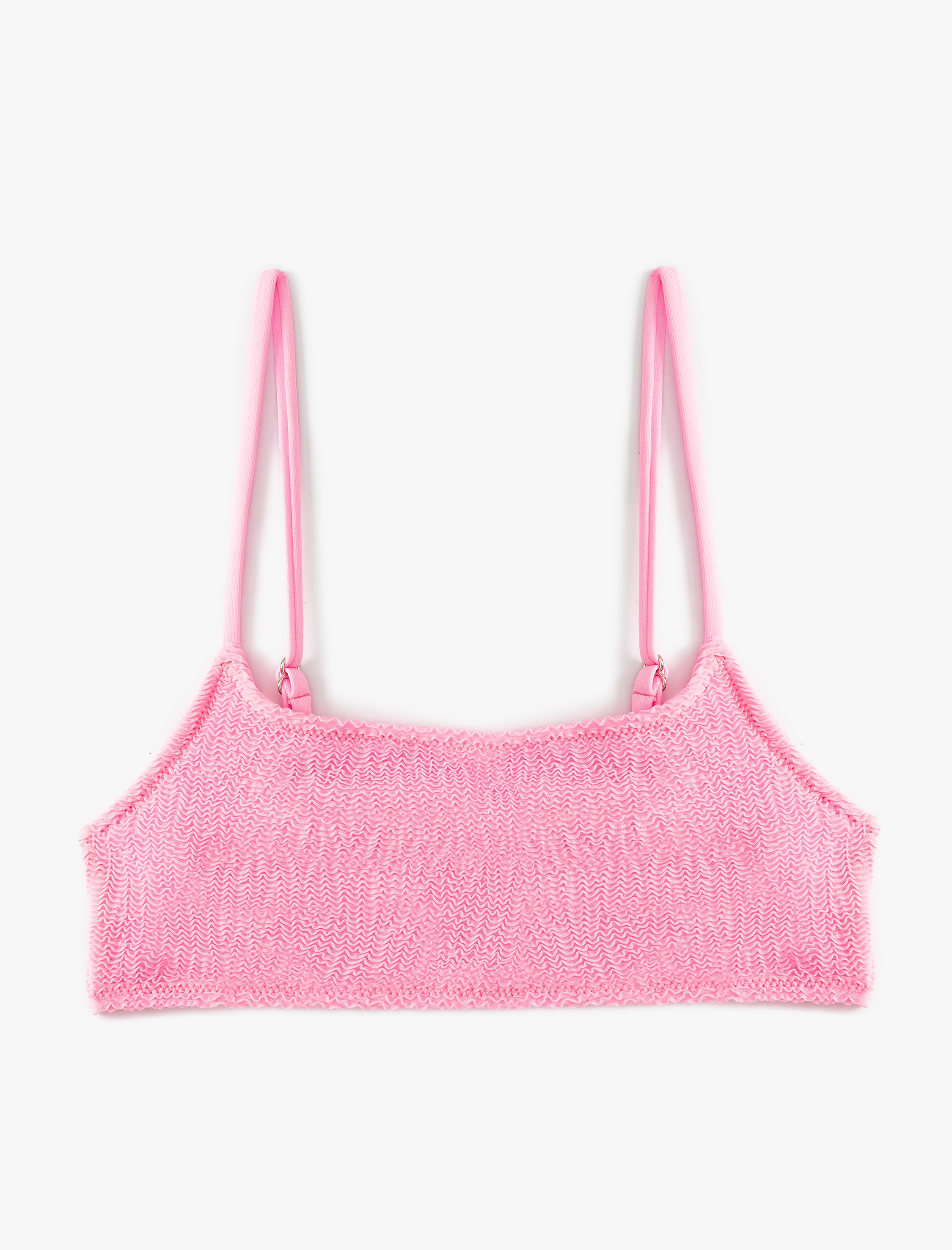   Dokulu Bikini Üstü İnce Askılı Pedli