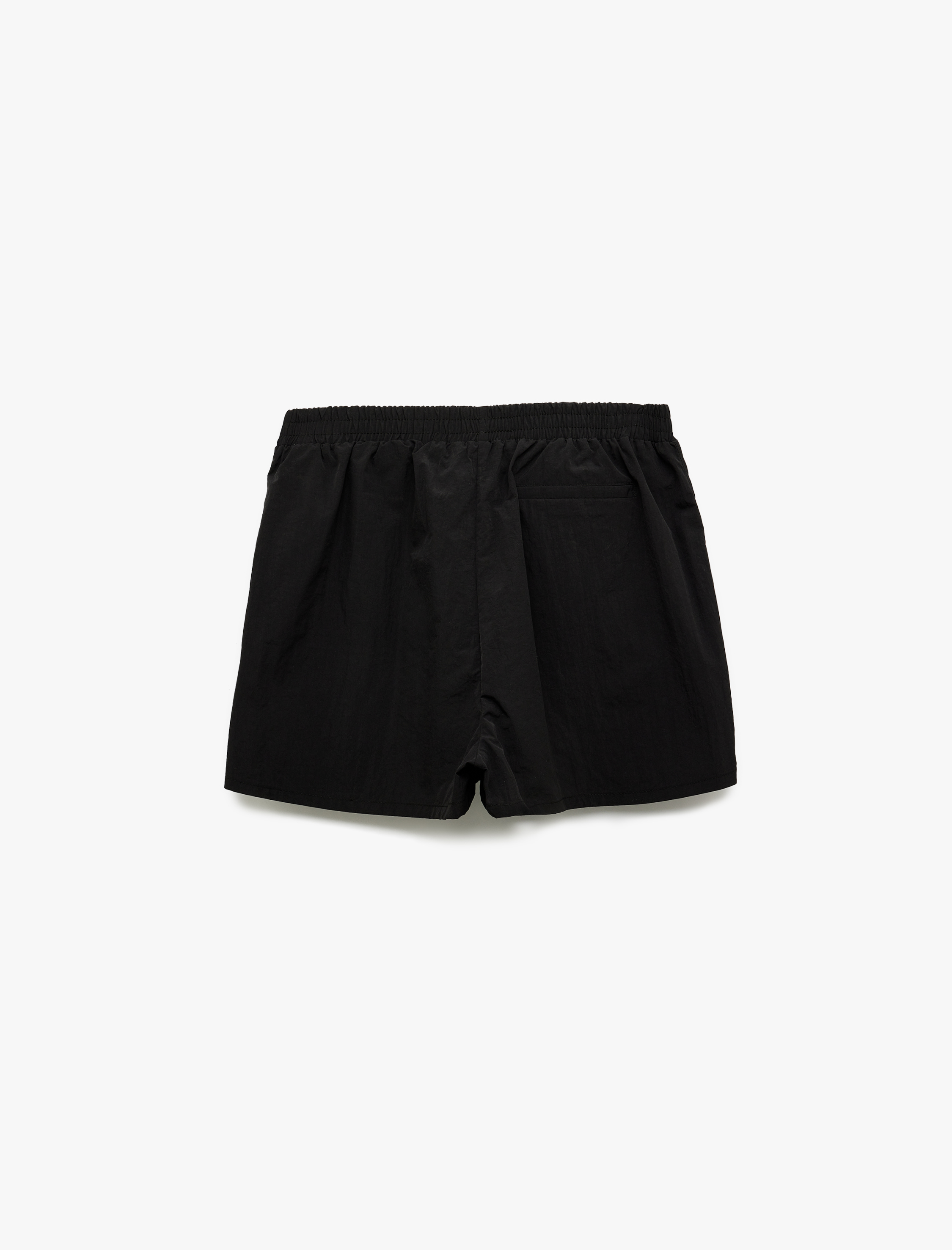   Normal Bel Dantel Detaylı Paraşüt Çizgili Mini Şort