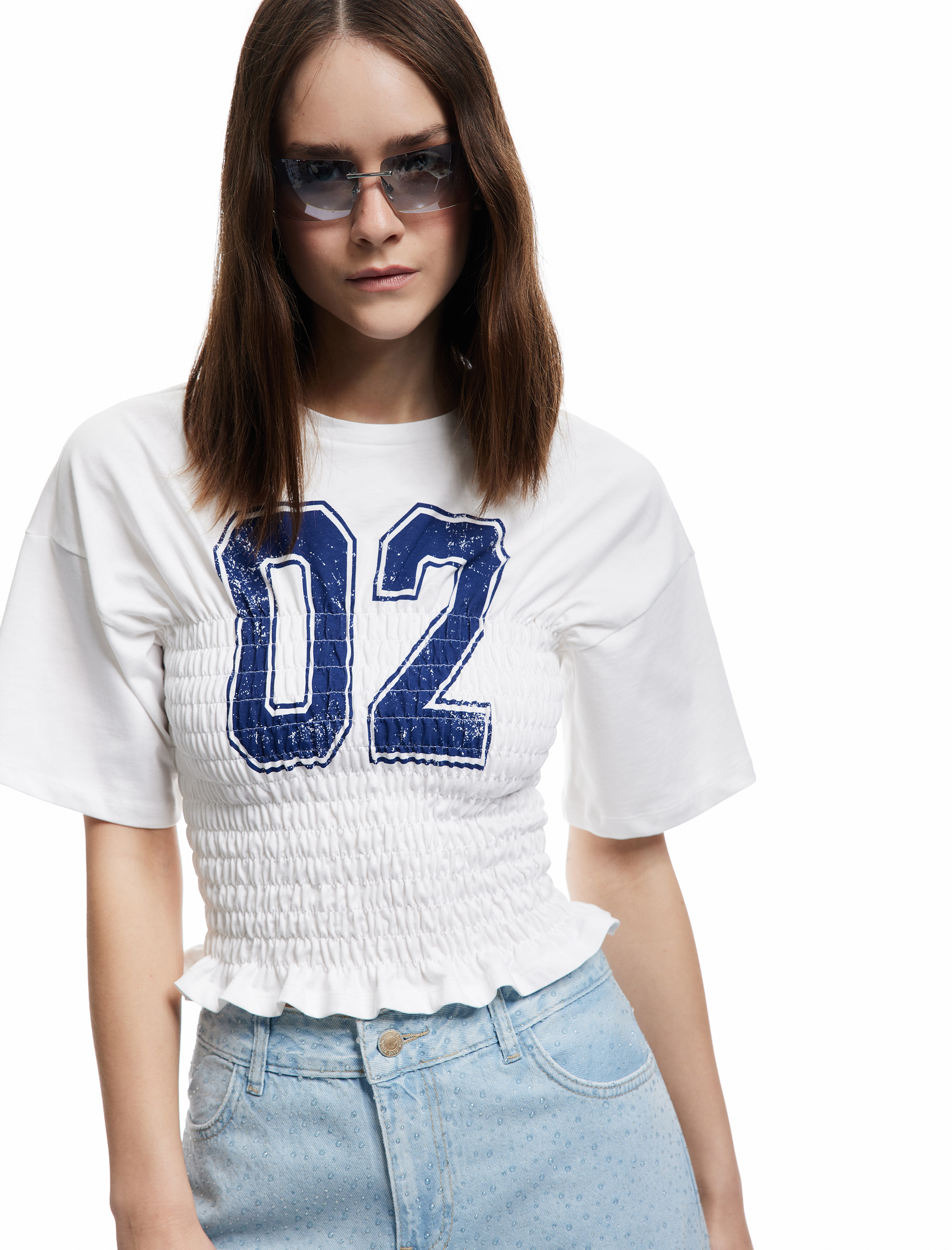   Bisiklet Yaka Gipeli Slim Fit Baskılı Pamuklu Kısa Kollu Tişört