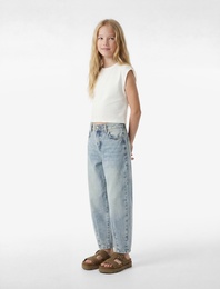 Pamuklu Balon Kesim Denim Pantolon