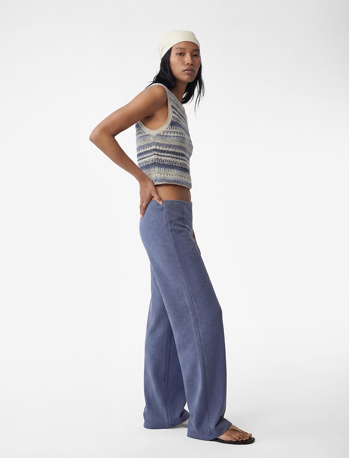  Standart Bel Geniş Paça Pantolon