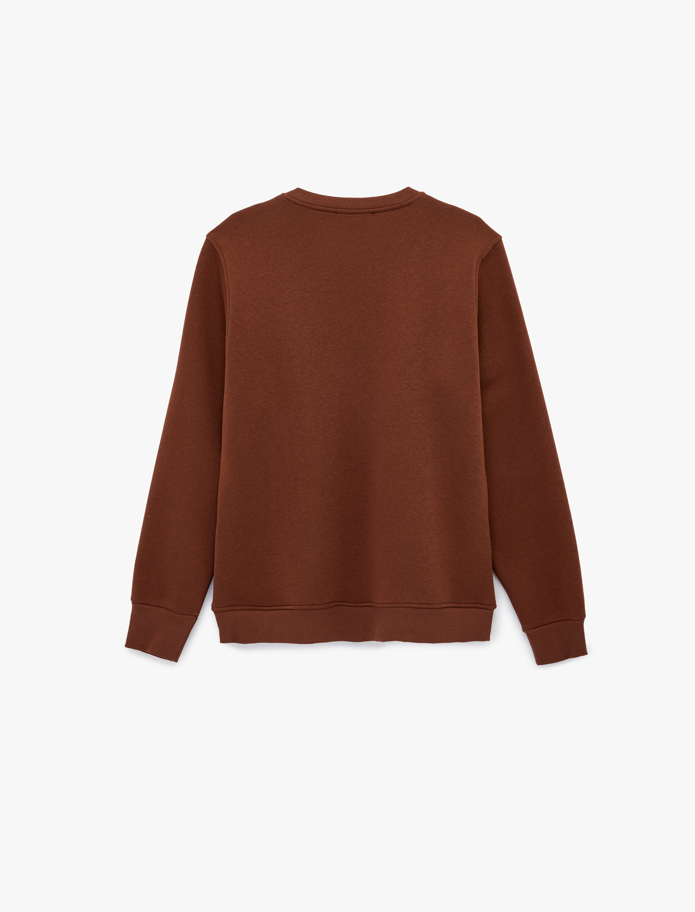   Regular Fit Uzun Kollu Şardonlu Bisiklet Yaka Basic Baskılı Sweatshirt