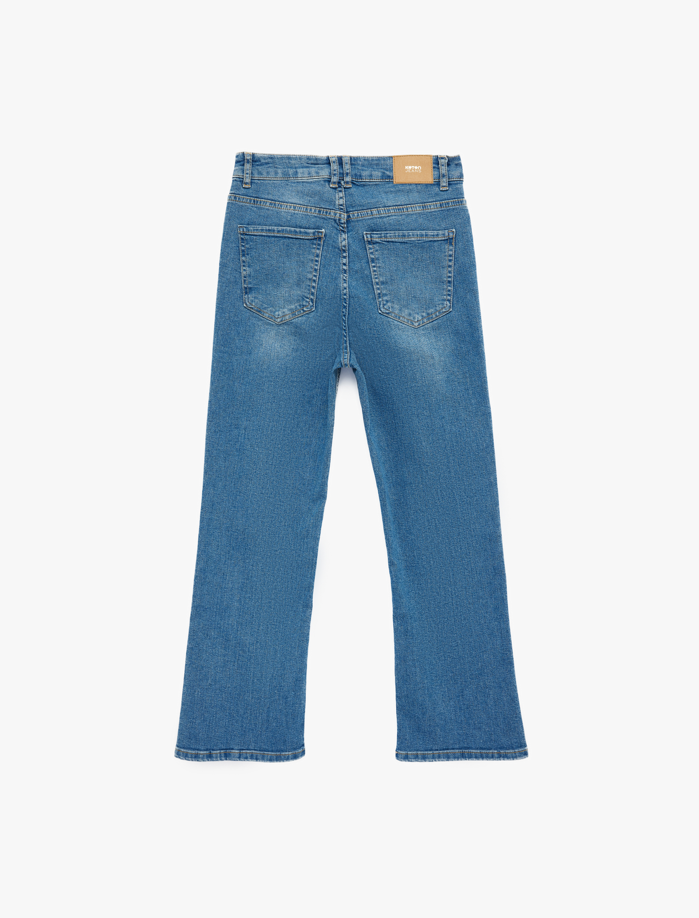   Dar Kesim Normal Bel Cepli İspanyol Paça Jean Pantolon - Flare Jeans