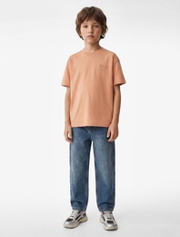 Pamuklu Uzun Kollu Bisiklet Yaka Tişört