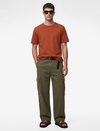 Regular Fit Kısa Kollu Pamuklu Bisiklet Yaka Tişört