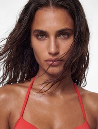 Kalp Yaka Fiyonklu Push-Up Bikini Üstü