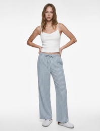 Pamuklu Rahat Kesim Çizgili Pijama Altı