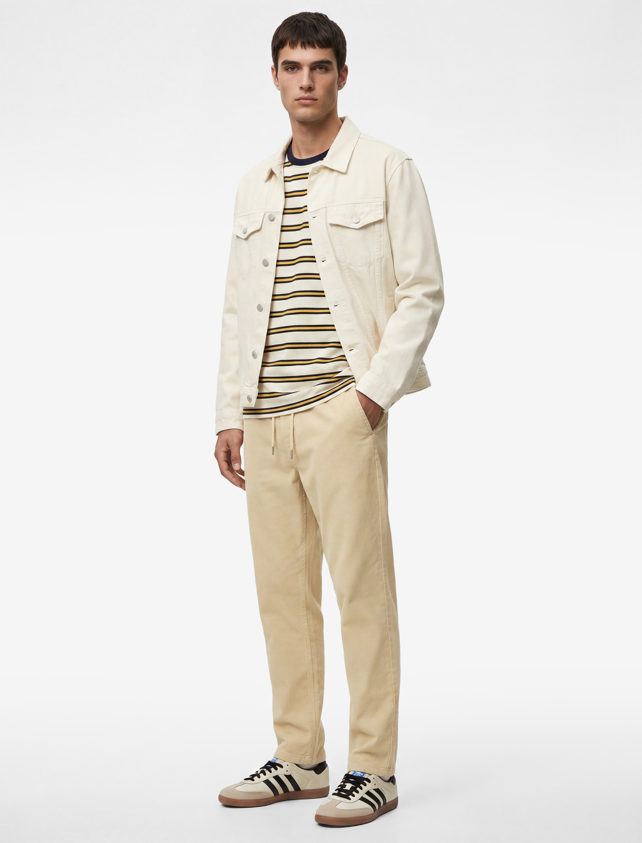   Pamuklu Cepli Beli Bağcıklı Bol Oversize Jogger Jean Pantolon