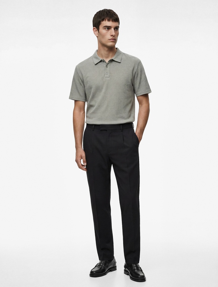  Regular Fit Kısa Kollu Düğmeli Polo Yaka Tişört