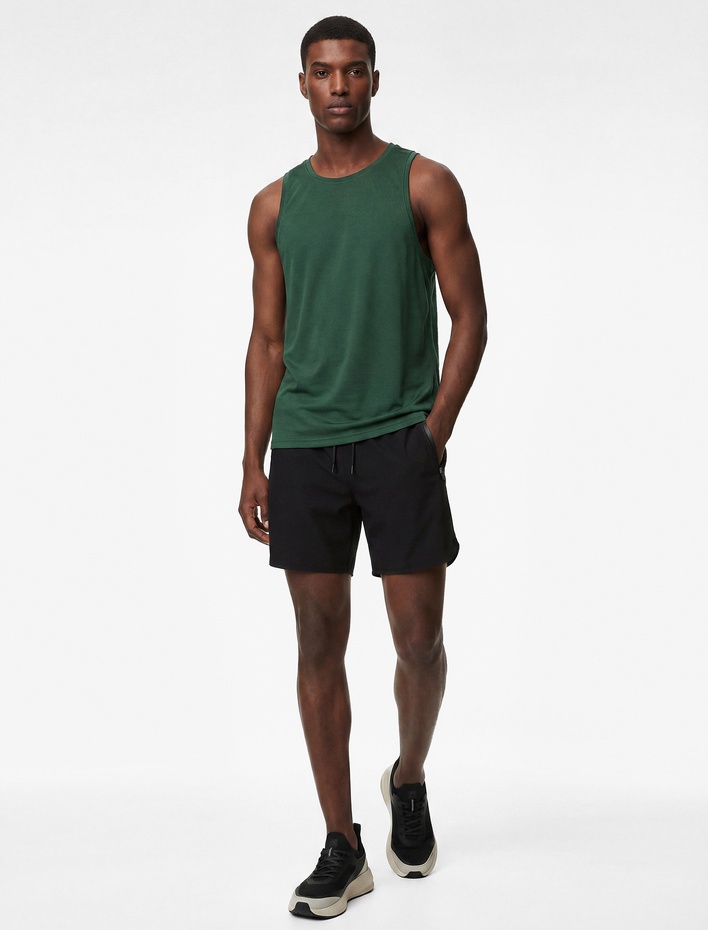  Rahat Kalıp Kolsuz Bisiklet Yaka Basic Spor Atlet