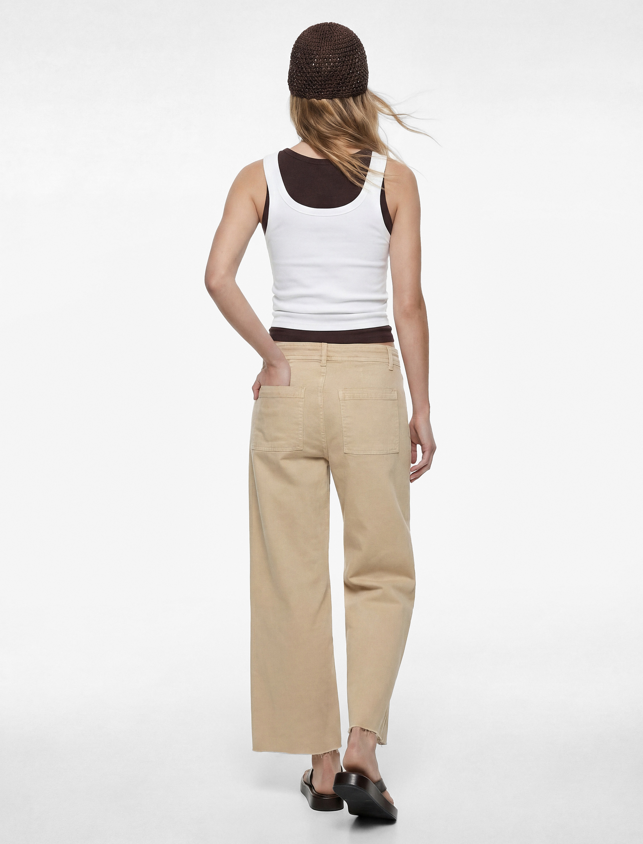   Normal Bel Rahat Kalıp Kesik Paça Jean Pantolon - Culoette Jean
