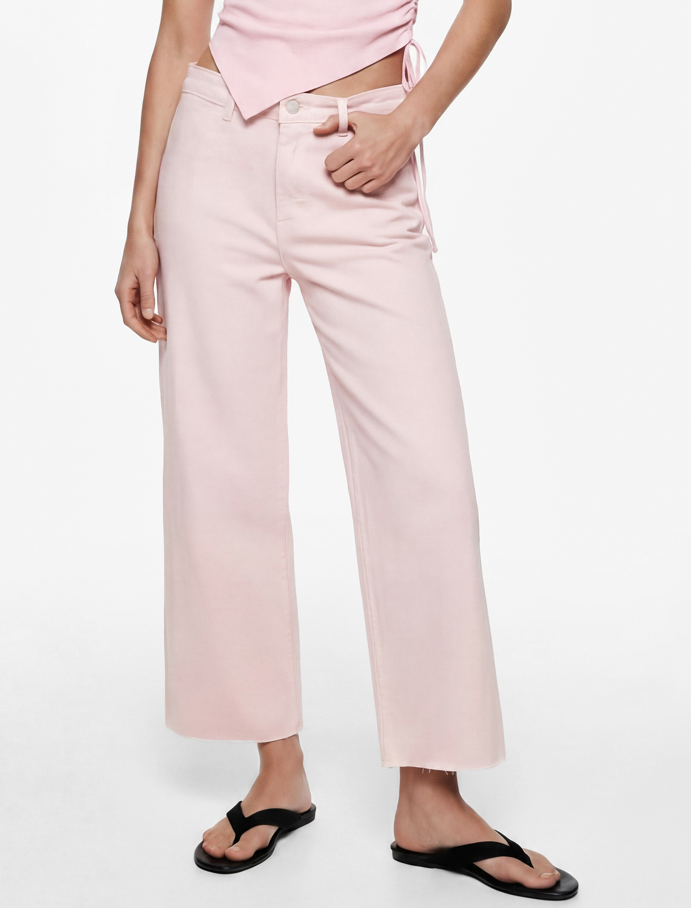   Normal Bel Rahat Kalıp Kesik Paça Jean Pantolon - Culoette Jean