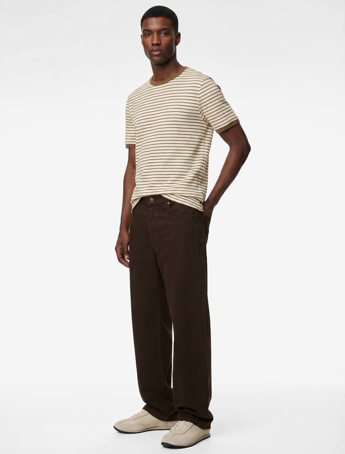  Pamuklu Normal Bel Cepli Vintage Straight Fit Jean Pantolon