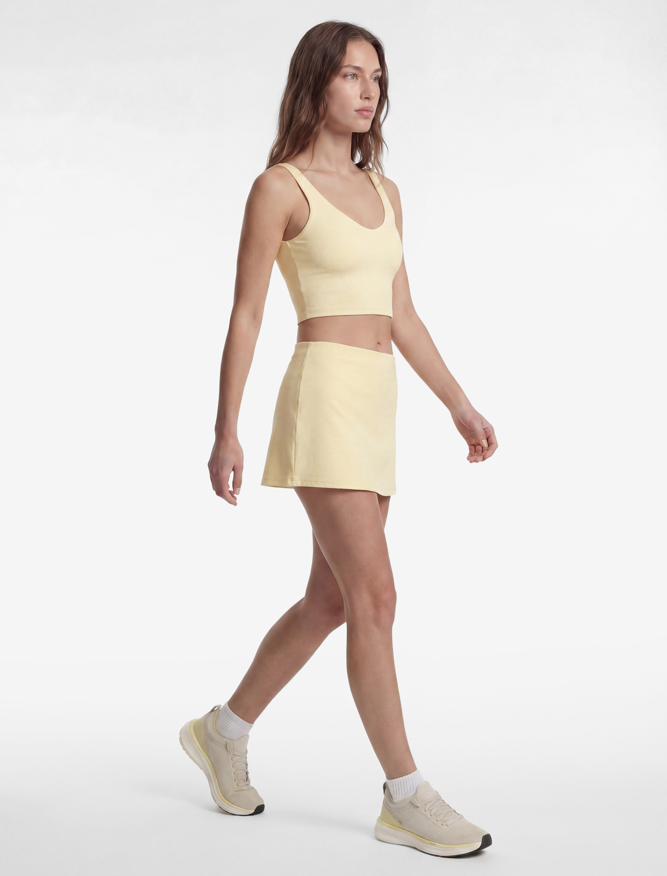   Yüksek Bel Slim Fit İnterlok Spor Mini Şort Etek