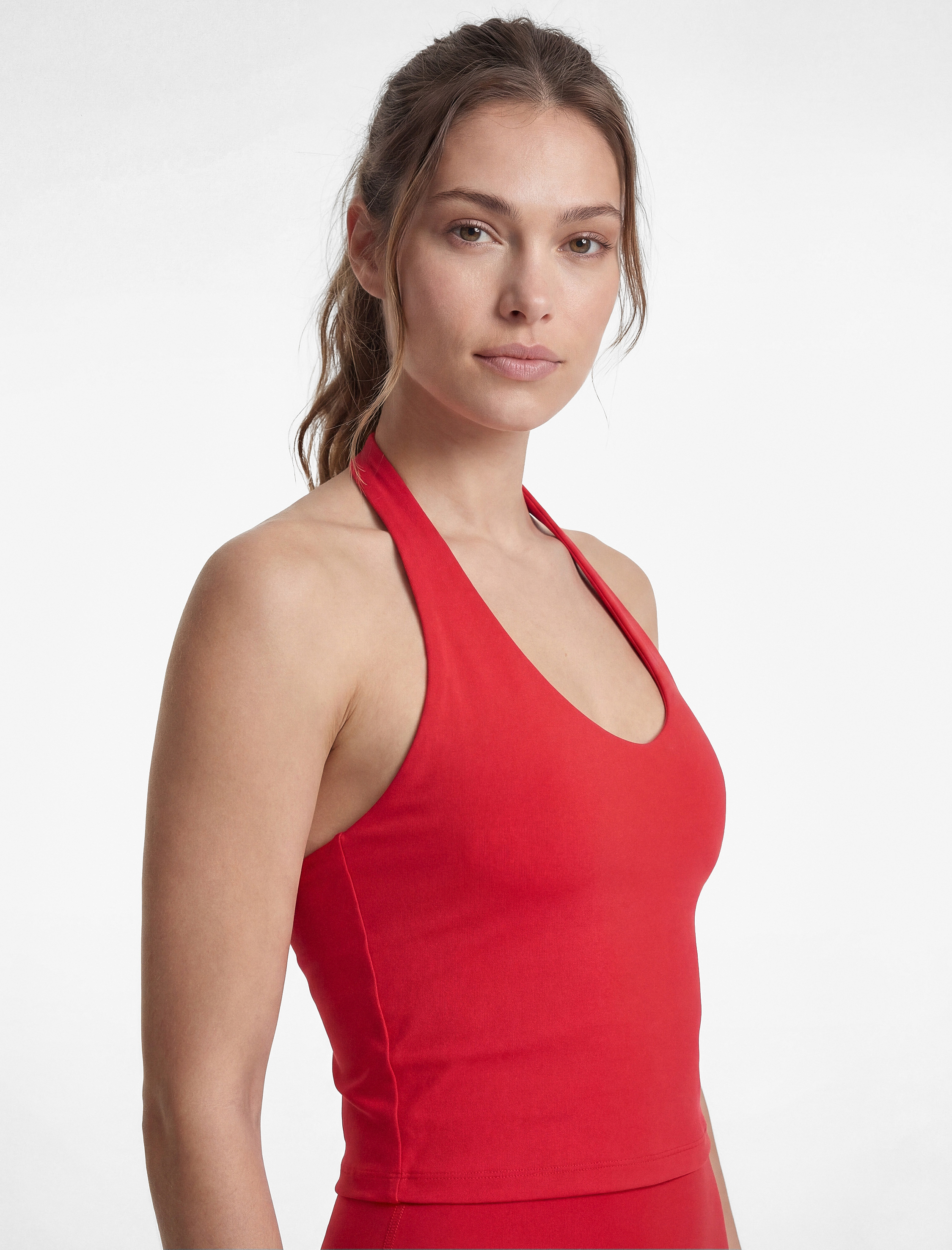   Slim Fit Kolsuz Halter Yaka Spor Bluz