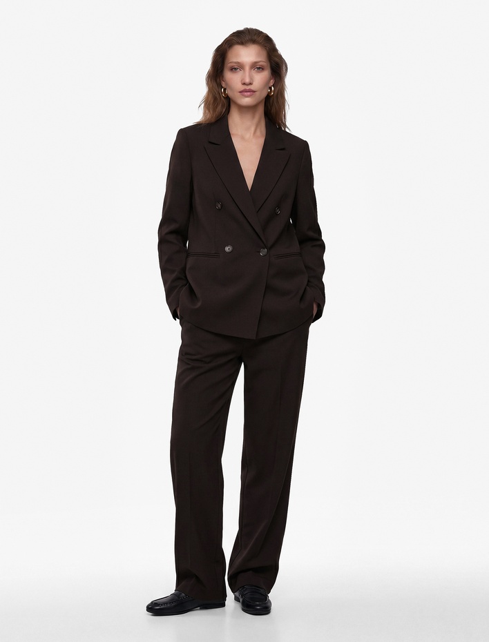  Yüksek Bel Cepli Viskon Karışımlı Palazzo Pantolon