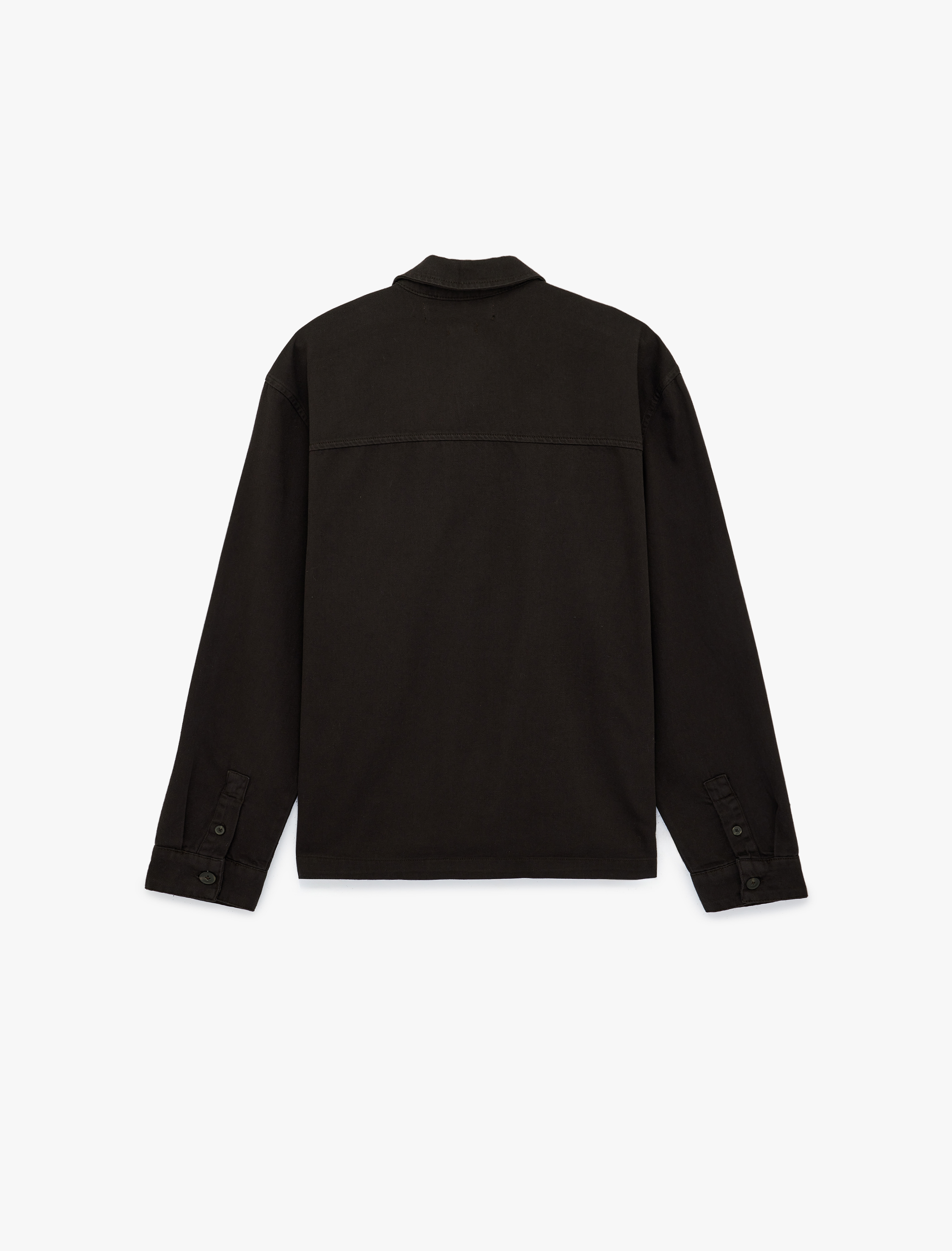   Pamuklu Uzun Kollu Kapaklı Cepli Gömlek Yaka Düğmeli Oversize Jean Ceket