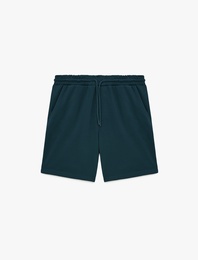 Regular Fit Viskon Karışımlı Beli Bağcıklı Şort