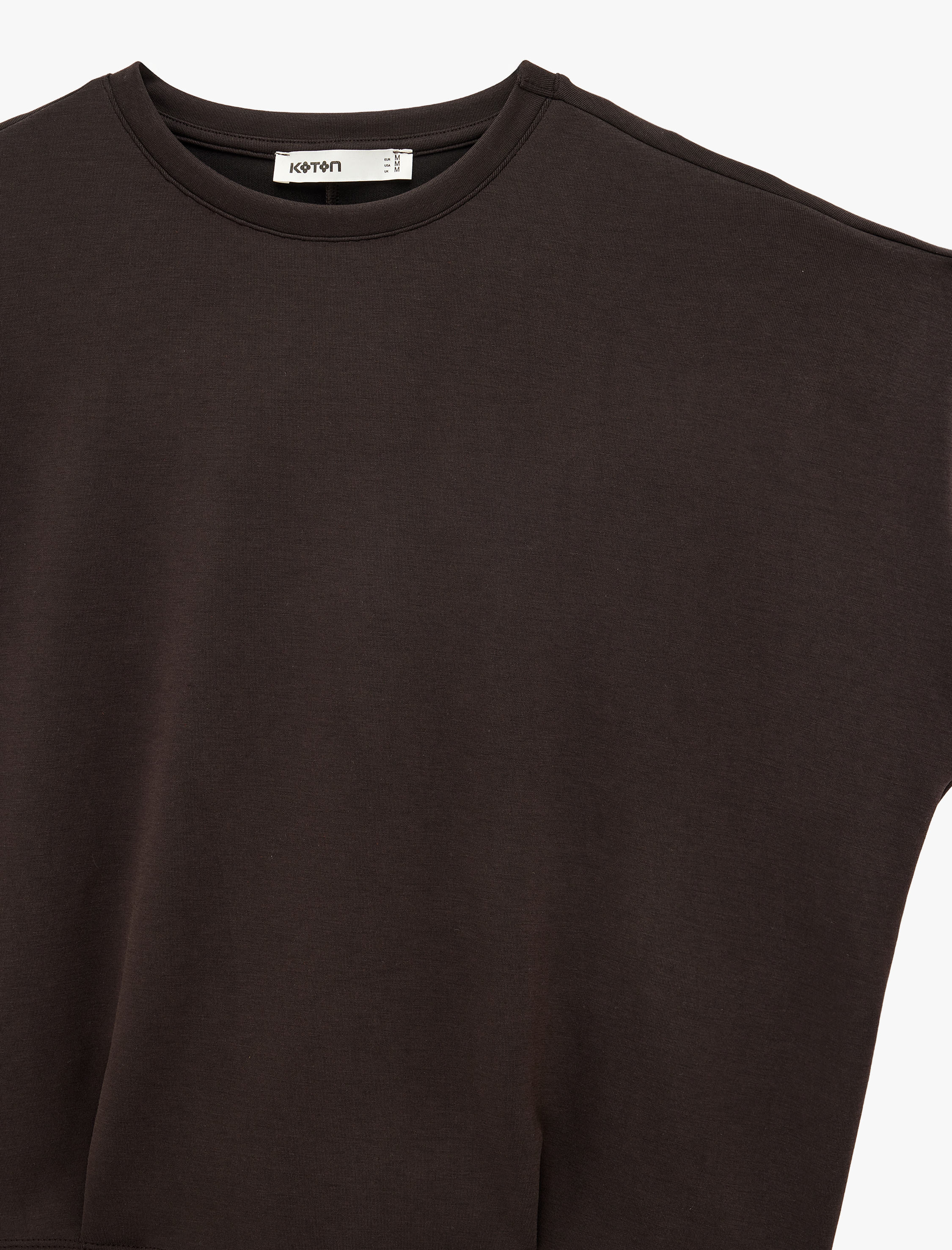   Modal Kumaş Bisiklet Yaka Sıfır Kol Tişört