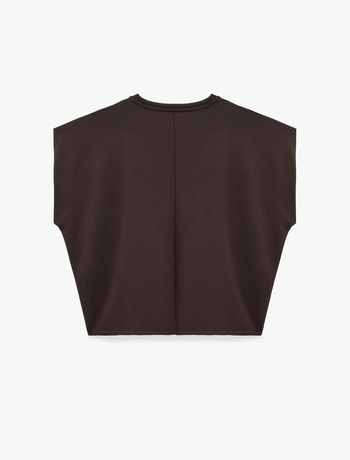  Modal Kumaş Bisiklet Yaka Sıfır Kol Tişört