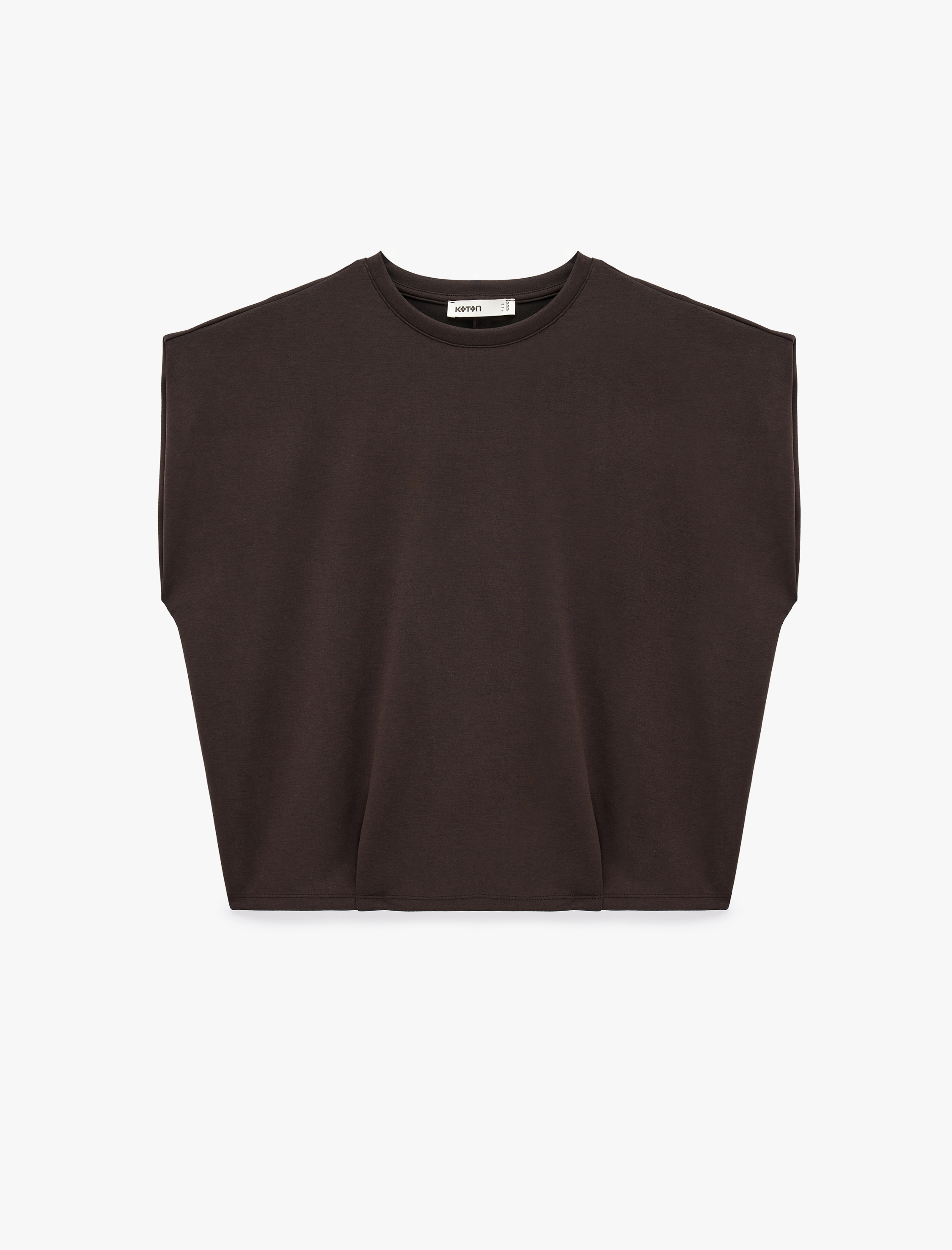   Modal Kumaş Bisiklet Yaka Sıfır Kol Tişört