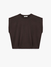 Modal Kumaş Bisiklet Yaka Sıfır Kol Tişört